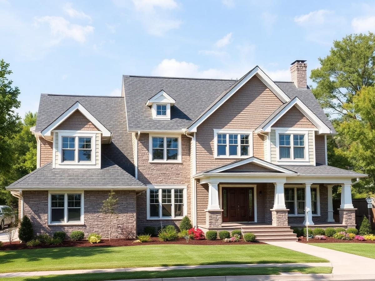 Architectural shingle replacement on craftsman home